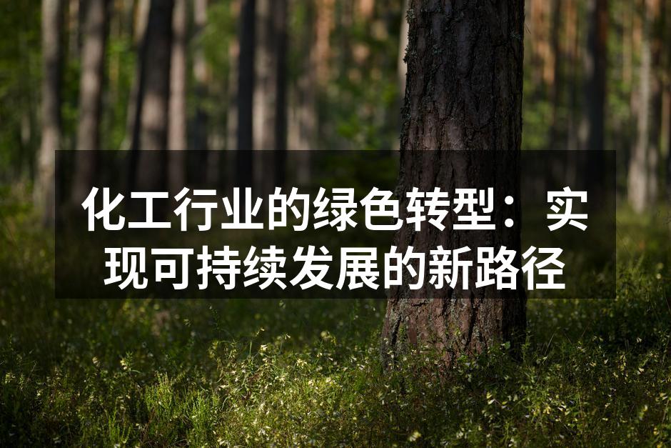 化工行业的绿色转型：实现可持续发展的新路径
